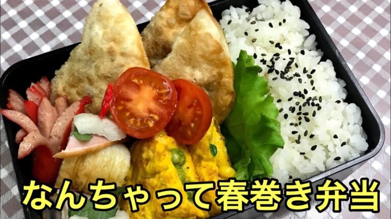 【お弁当作り】餃子の皮で作る　なんちゃって春巻き弁当Spring roll lunch