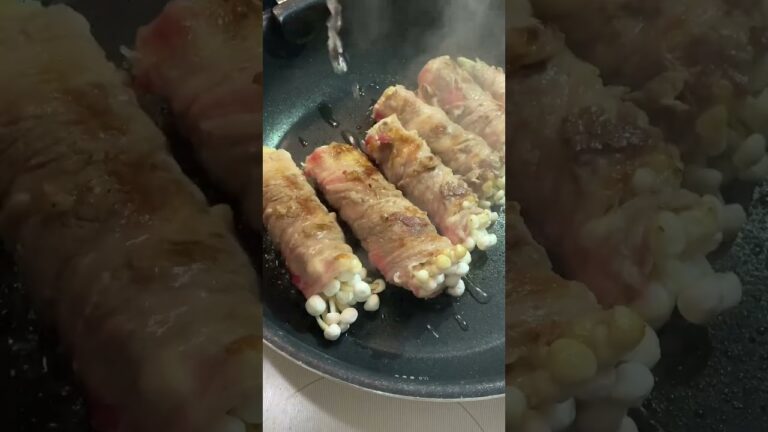 えのき牛肉巻き【すき焼き風味】　#shorts #short #shortvideo #japanesefood #japan #簡単 #ズボラ #おつまみ #えのき #お弁当 #献立 #簡単レシピ