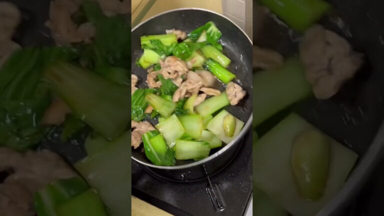 豚肉とチンゲン菜の炒め物で晩酌！