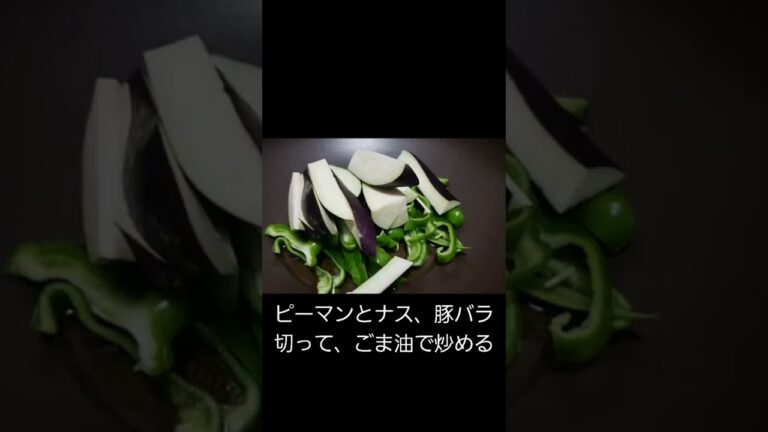 ナスとピーマン、豚バラで簡単中華風炒め！