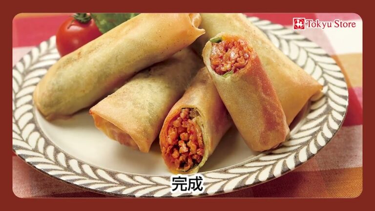 豚ひき肉とキムチのピリ辛春巻き