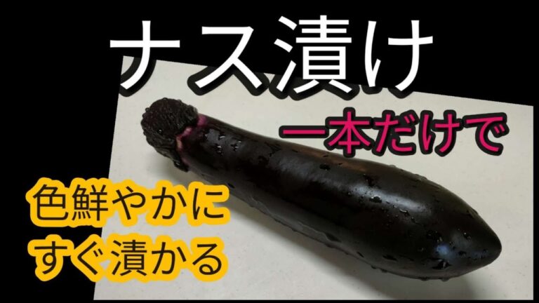 ナス漬け　色鮮やかに　　一本だけですぐ漬かる
