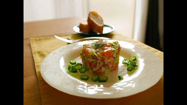 【ASMR】誕生日ディナーに「サーモンタルタル」を作りました