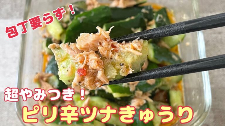 包丁要らず！ポリポリやみつきピリ辛きゅうり【簡単レシピ おつまみ】