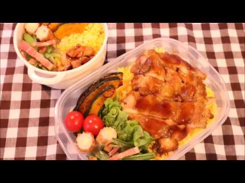 【夫のお弁当】＃54「鶏モモのオイスターソース照り焼き」炒り卵の上に乗っけ丼！～bento