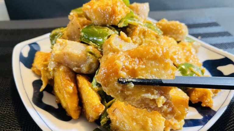 老舗の味噌を使ったおかず♪【鶏胸肉とこんにゃくの煮物】世界に注目されている味噌の効能として放射能抑制とがん防止効果！Boiled chicken breast and konjac