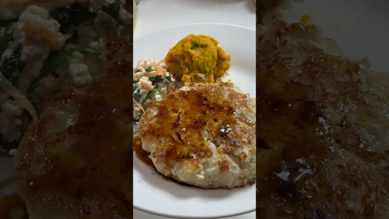 ダイエットの味方！豆腐と鶏ミンチのハンバーグ #shorts #男飯 #ダイエット #ハンバーグ