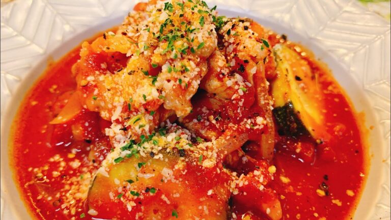 【旬の食材】ズッキーニと豚バラのトマト煮込み／【煮込み料理】／【料理動画】