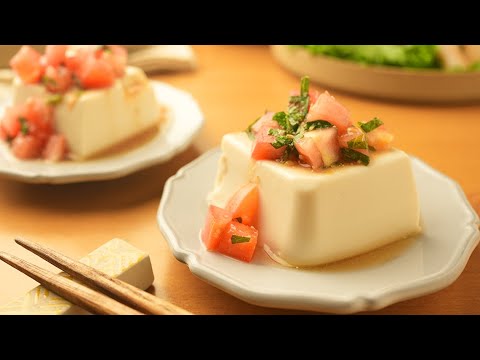 5分でおつまみ！大葉の風味がうますぎる【トマトの冷奴】