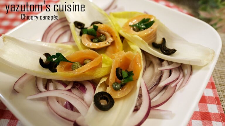 前菜レシピ　チコリとスモークサーモンのカナッペ　Chicory canapés