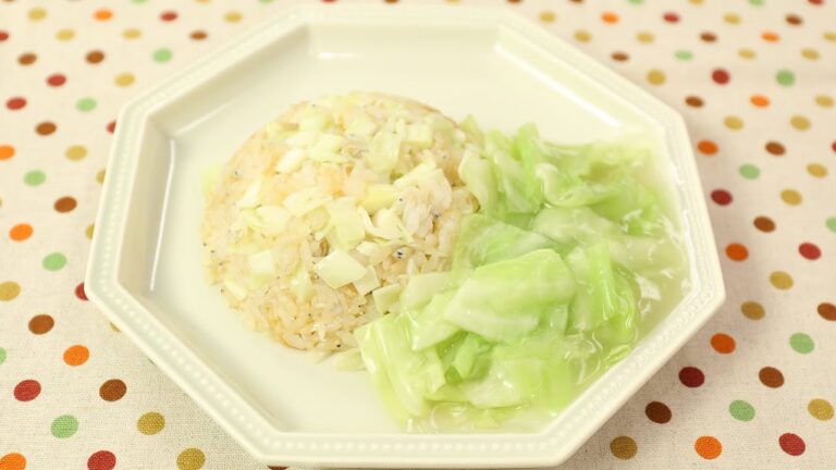 春キャベツとしらすのチャーハンキャベツあんかけ添え