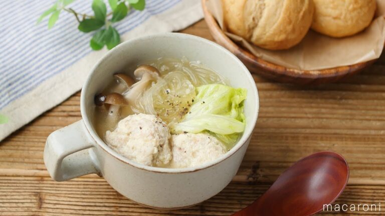 【365日のパンとスープ】レタスと豆腐肉だんごの塩麹スープ