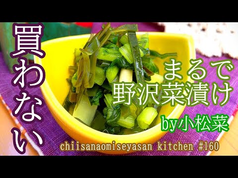 浅漬けは買わない　お手軽な小松菜で漬物　野沢菜漬けの味？