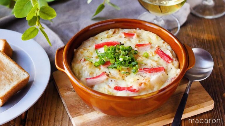 【長芋のカニカマみそグラタン】カニ缶いらずで作れるアレンジレシピ。