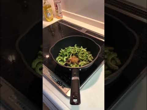 【short動画】ほ場(野菜畑)のナゴーヤで「ゴーヤの佃煮」作ってみました。
