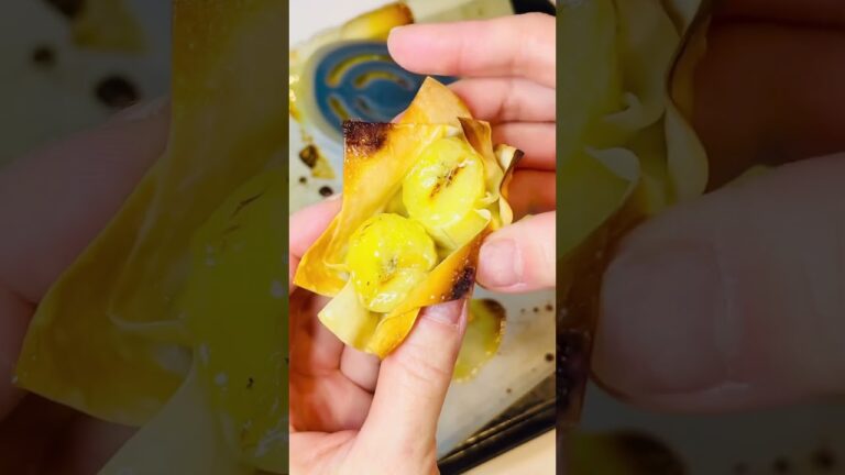 ワンタンの皮が余ったらこれ作ってみて！お手軽南国屋台風スイーツ♡ #shorts