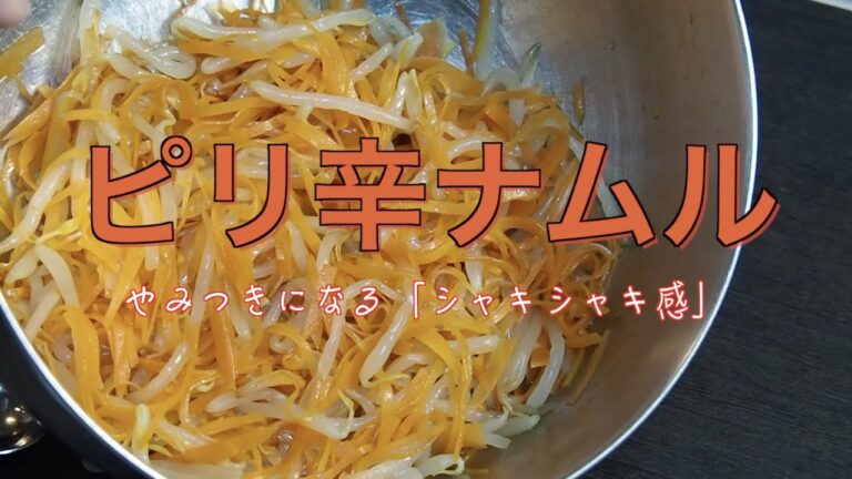 【ピリ辛ナムル】簡単に作れるやみつきナムルの作り方｜もやし、にんじん、ごま油