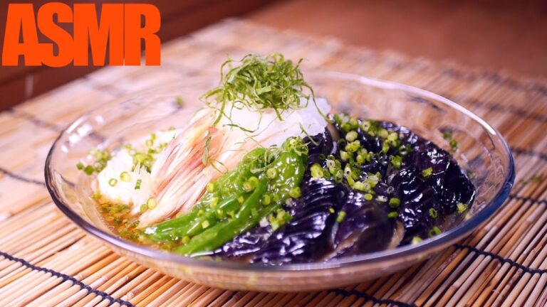 旨すぎる茄子のだし特製めんつゆで作るぶっかけそうめん【料理レシピ/そうめん/アレンジ/料理音/ASMR】