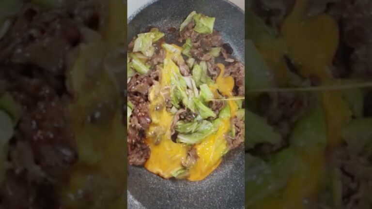 【牛肉キャベツの卵炒め】フライパンで簡単｜おつまみに｜お弁当にも #Shorts