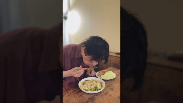 納豆、オクラ、めかぶ、大和芋のネバネバぶっかけそうめん(唐揚げ付き)【飯テロ】