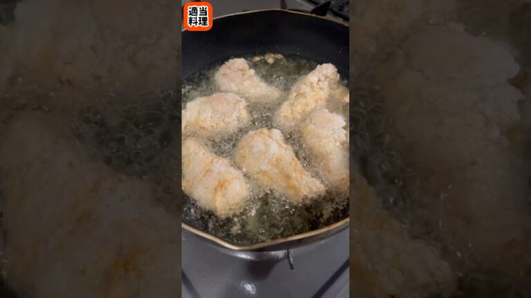 にんにく生姜醤油味の手羽元カリカリ揚げ！