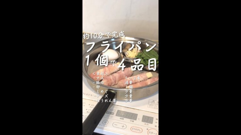 【簡単弁当】ナスの肉巻きと他3品を10分で