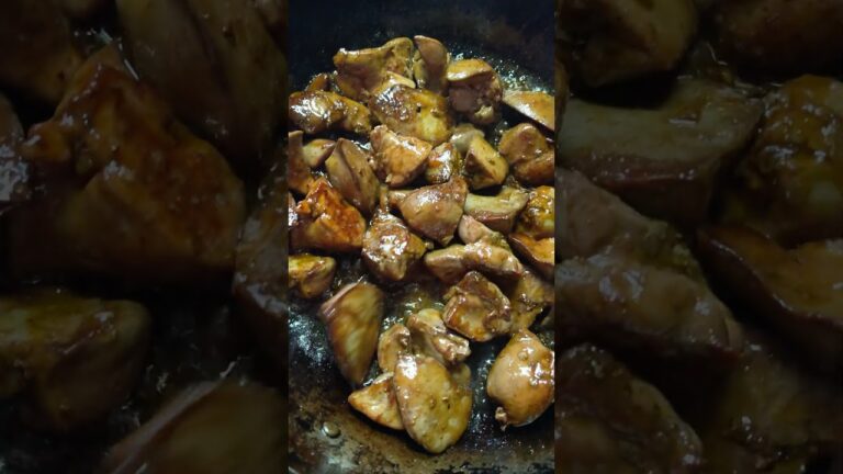 鶏レバーの甘辛ダレ焼 #food