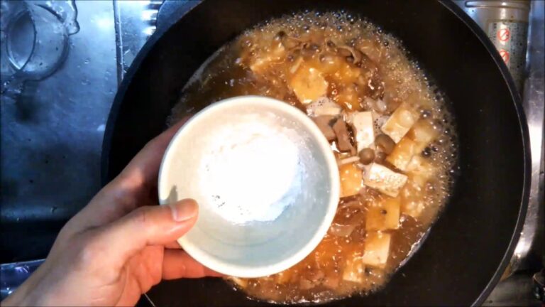 簡単レシピ　豚肉　しめじ　豆腐の卵あんかけ