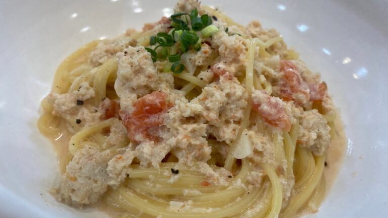 【自宅でパスタの極み！】カニ缶使って激アツトマトクリームパスタ！