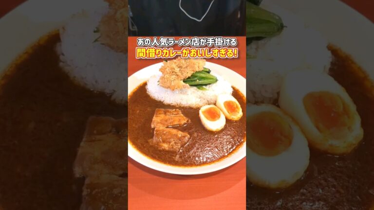 【揚げ卵とほうれん草のカレー＠カレーの弐番亭(東京・本郷三丁目)】#shorts #グルメ #カレー #カレーライス #ハンバーグ王子 #カツカレー #肉 #スパイシー #curry #spicy