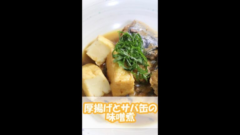 【簡単レシピ】厚揚げとサバ缶の味噌煮 #shorts