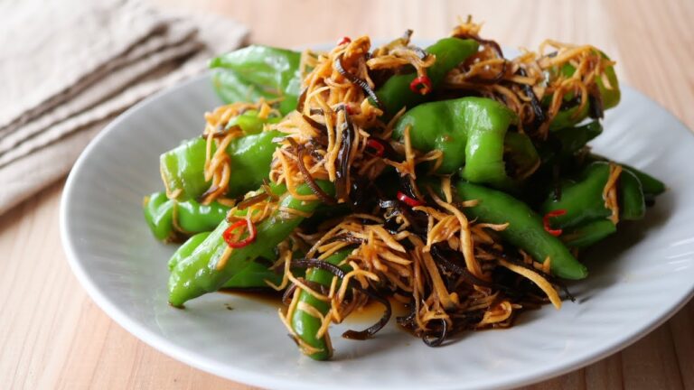 【これぞ大人の味わい】「まるめし」辛くない品種の甘長とうがらしと新生姜の塩昆布めんつゆ |Sweet bell peppers & fresh ginger with Men-tsuyu