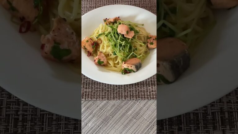 【マスと豆苗のオイルベースパスタ】#shorts ＃料理#健康 ＃パスタ