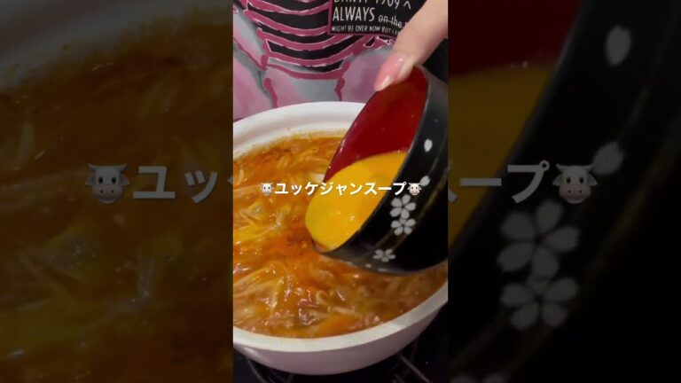 一人暮らし自炊生のユッケジャンスープ🐮🐮🐮