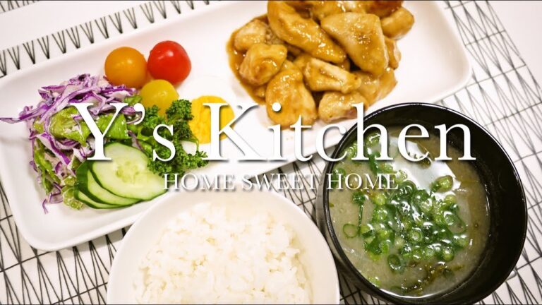 【料理音】ついに再生した豆苗を食す！ササミの照り焼き＆レッドキャベツのサラダ