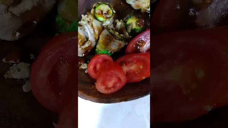 ズッキーニの豚バラ巻き（タレ）、豚しそ巻き（塩）🐹☺️