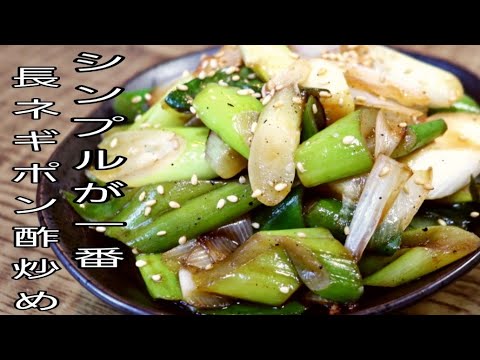 【5分でおつまみ】簡単でシンプルなのにめちゃくちゃ美味しい長ネギポン酢炒め！　長ネギレシピ/おつまみ/夕飯/家庭料理