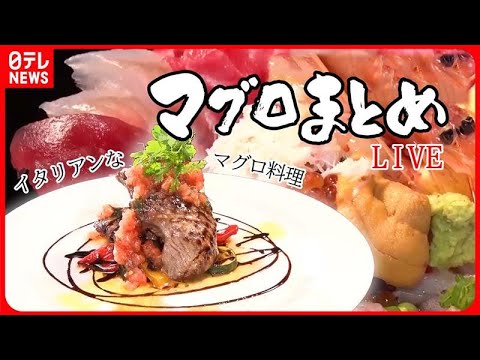 【マグロまとめライブ】ご当地魚市場でマグロ食べ放題/豪華！マグロづくしランチ/高級寿司店監修マグロ丼専門店　などグルメニュースライブ（日テレNEWSLIVE）