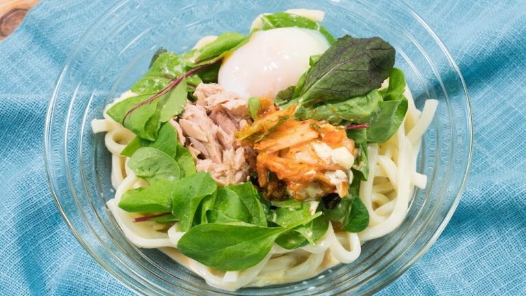 さっぱりヘルシー！電子レンジdeツナマヨサラダうどん