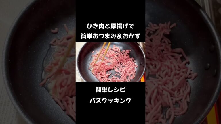 ひき肉と厚揚げのおつまみ＆おかず【簡単レシピ】