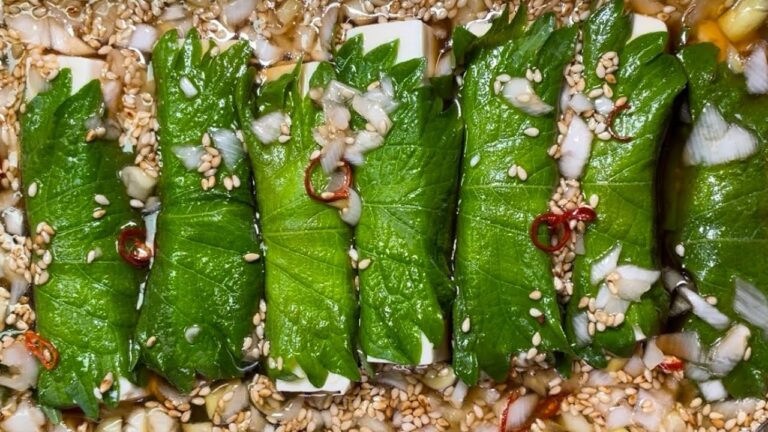 【火を使わない漬け込むだけ】豆腐と大葉の香味だれ漬け【夏の常備食/ダイエットヘルシー】