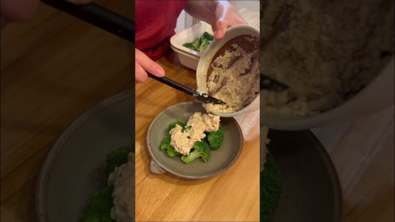 ダイエット飯‼️〜ブロッコリーの豆腐ディップ添え＆ねばねばささみ レシピはコメント欄に記載 #shorts
