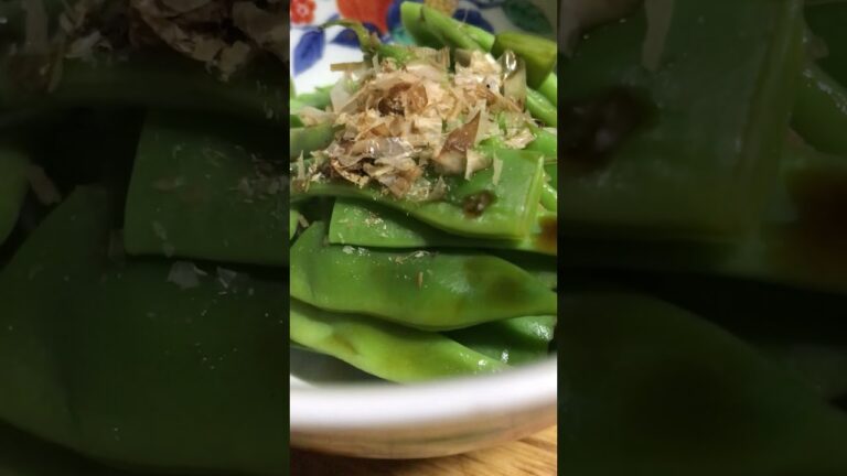 実家から　ささげ茹でただけ　これが美味いのよ　ふんふんふん