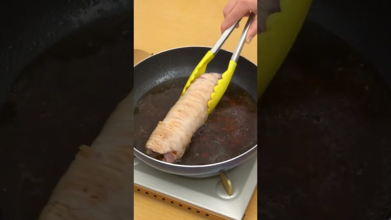 【おつまみに♪】豚のくるくるねぎチャーシューの作り方 #Shorts