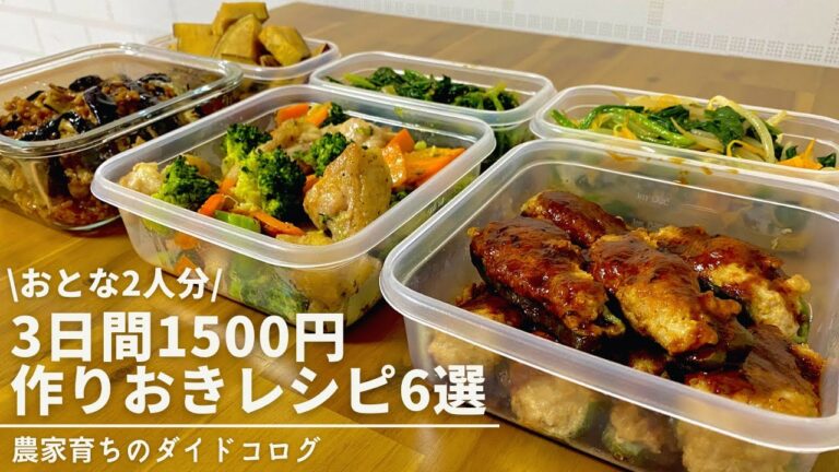 心もからだも大満足おかず6品｜ダイエット中も食べれるヘルシー野菜おかず｜2人暮らし3日間1500円以下