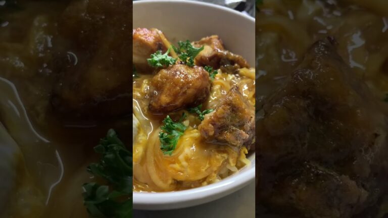 旨いから❗️暖まる〜鶏の唐揚げカレーチーズとろとろ卵とじ丼 #shorts