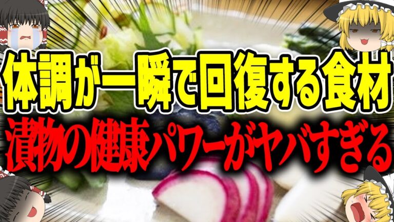 【ゆっくり解説】漬物すごすぎ！！健康効果に美容効果などすさまじい