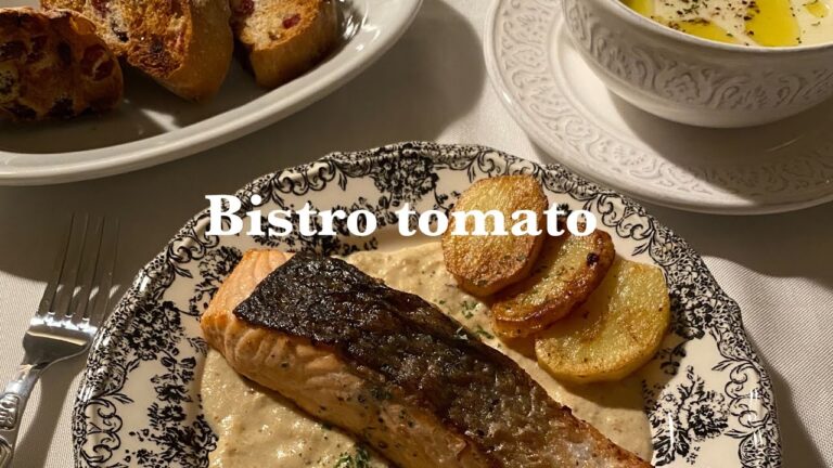 おうちでビストロ料理〜サーモンの豆乳クリーム〜