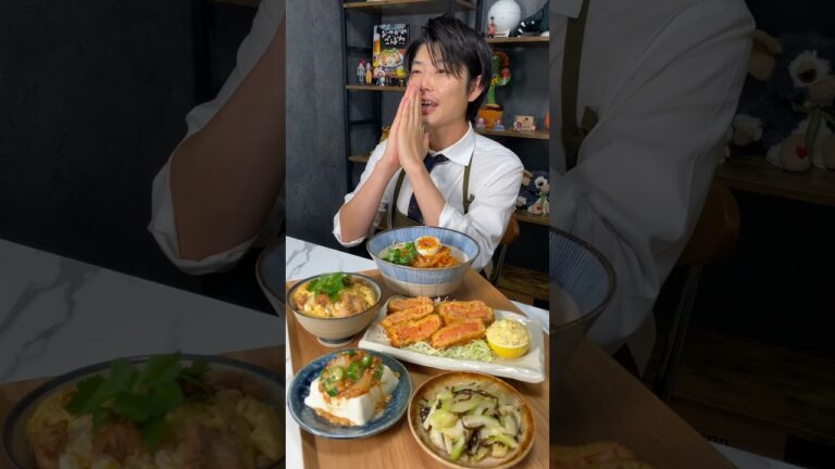 レンチンで簡単！親子丼&ピリ辛うどん定食でございます#shorts