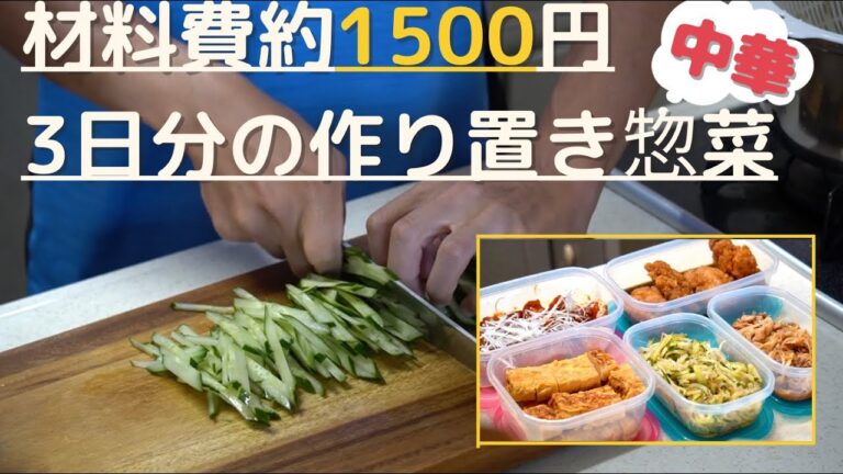 【作り置き】材料費約１５００円分！お手軽な３日分の作り置きレシピ！！テーマは、、、中華！！